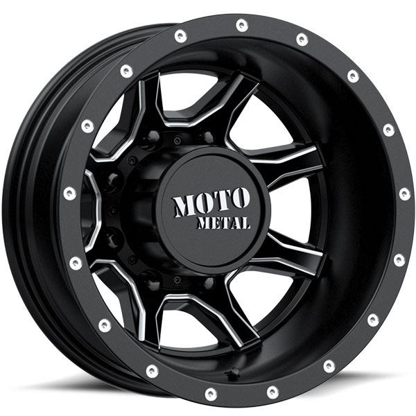 Moto Metal MO995 Dually Satin Black with Milled Spokes Rear